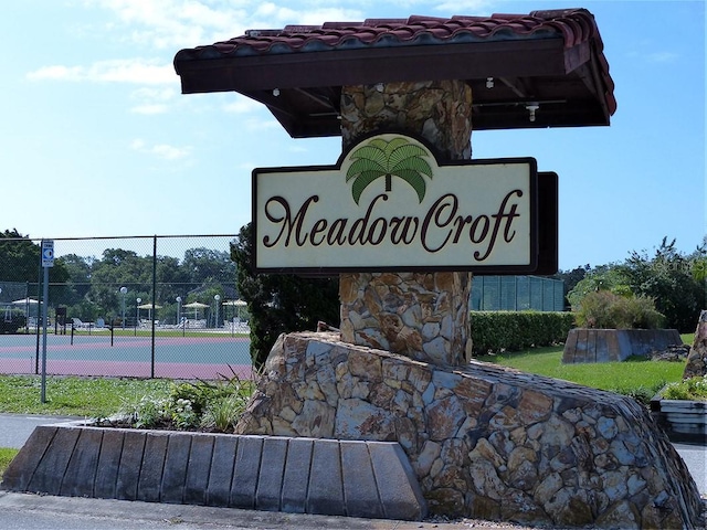 view of community sign