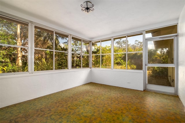 view of unfurnished sunroom