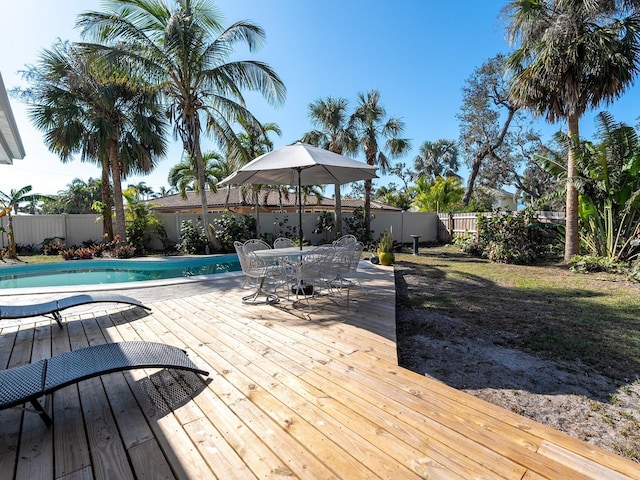 view of pool with a deck