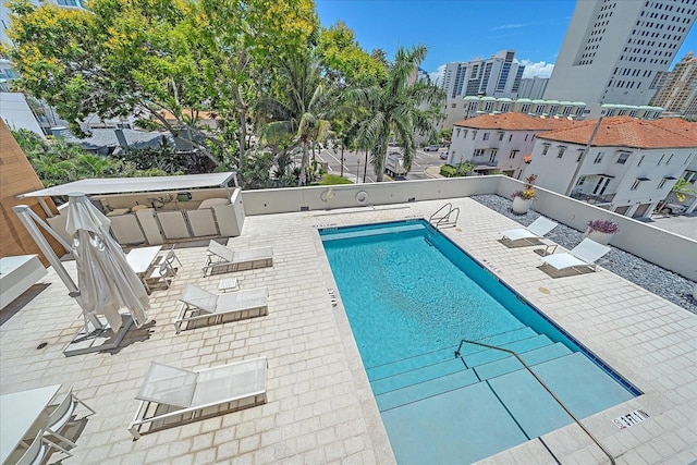 view of pool with a patio area