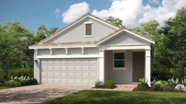 view of front of property featuring a garage