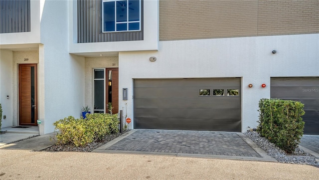 entrance to property with a garage