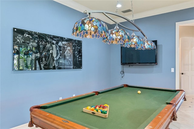 13315 Palmers Creek Ter, Lakewood Ranch, FL 34202 - recreation room featuring pool table and ornamental molding