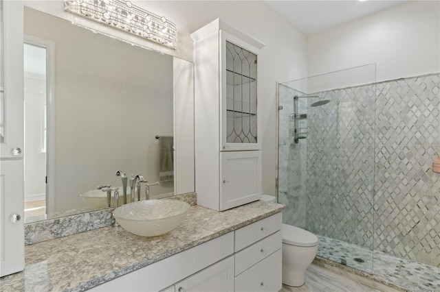 13315 Palmers Creek Ter, Lakewood Ranch, FL 34202 - bathroom featuring vanity, toilet, and a tile shower