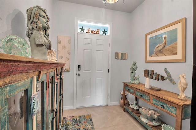 entryway featuring light tile patterned floors