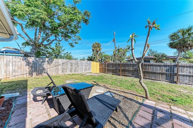 view of patio featuring a fenced backyard