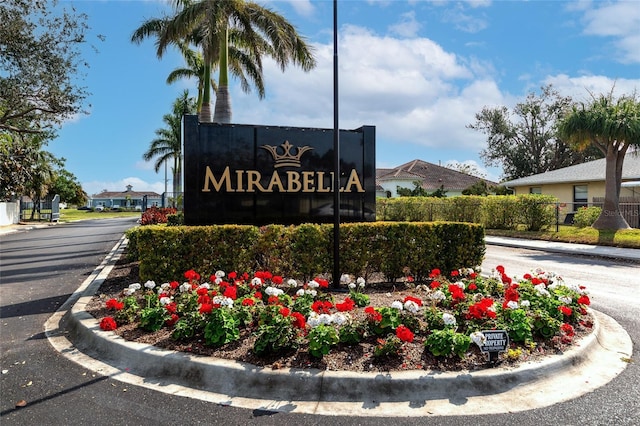view of community sign