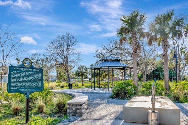 view of community featuring a gazebo