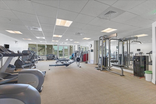 gym with carpet floors