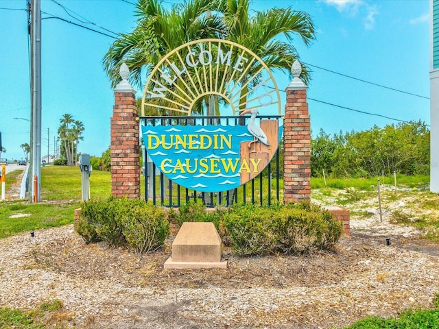 view of community sign