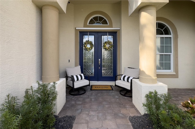 view of exterior entry with french doors