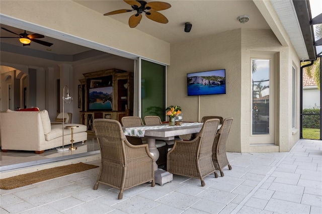 view of patio / terrace with ceiling fan