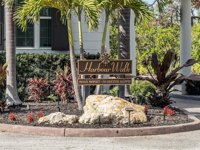 view of community sign