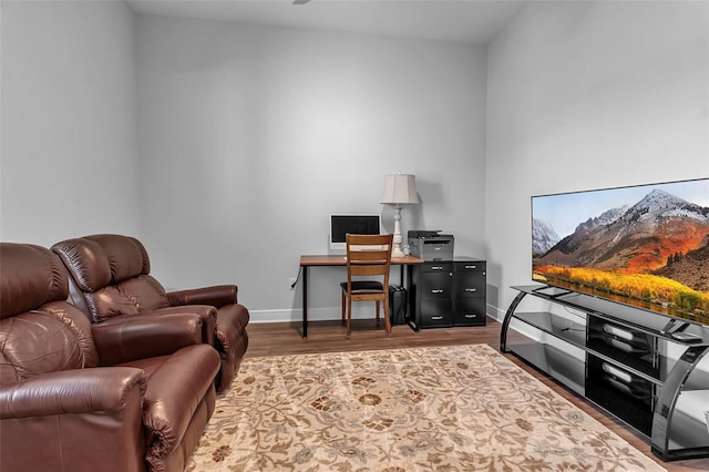 office featuring hardwood / wood-style flooring