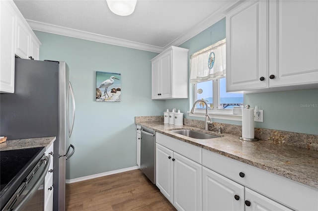 kitchen featuring white cabinetry, sink, and stainless steel dishwasher