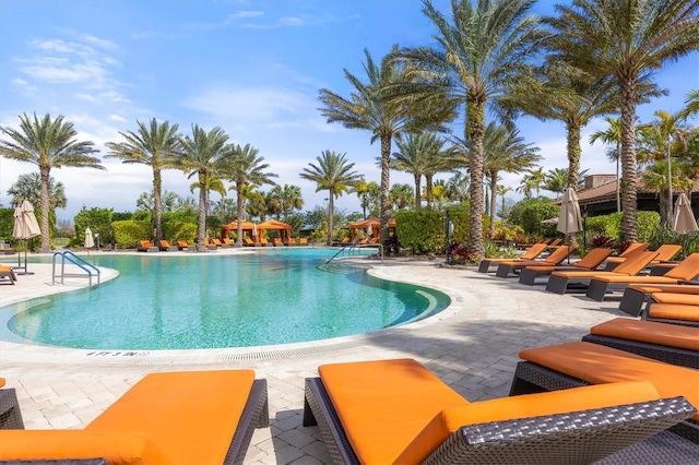 view of pool with a patio