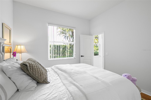 bedroom featuring hardwood / wood-style floors