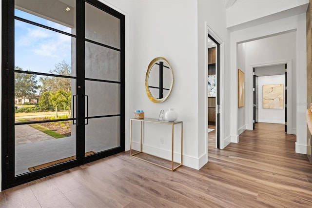 entrance foyer featuring plenty of natural light and hardwood / wood-style floors