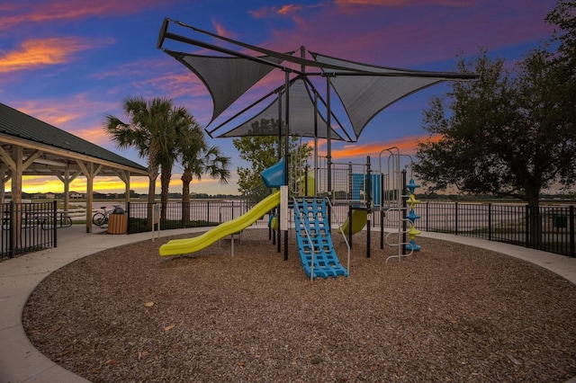 view of playground at dusk