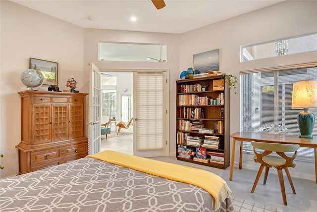 bedroom featuring multiple windows