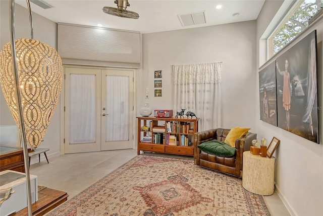 foyer entrance with french doors