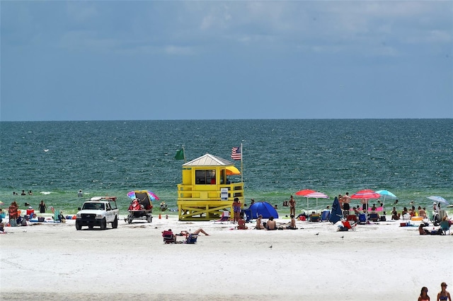 water view featuring a beach view