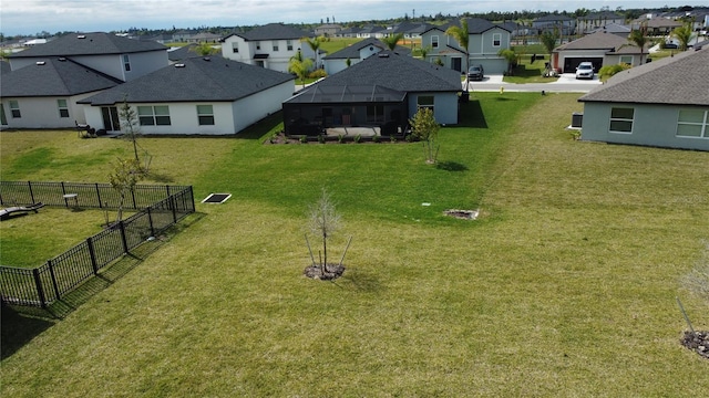 drone / aerial view with a residential view