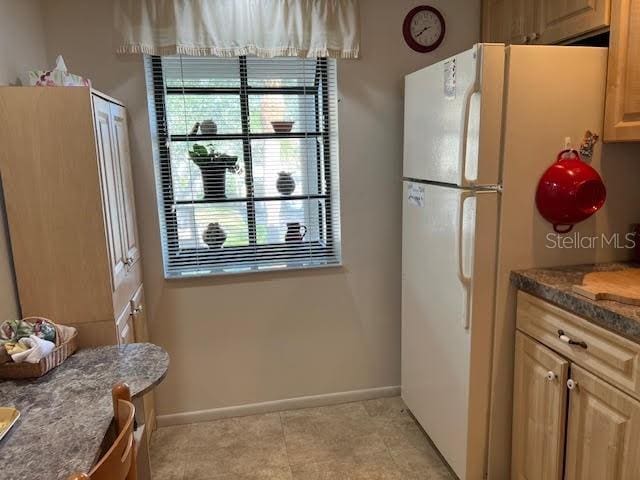 kitchen with white refrigerator