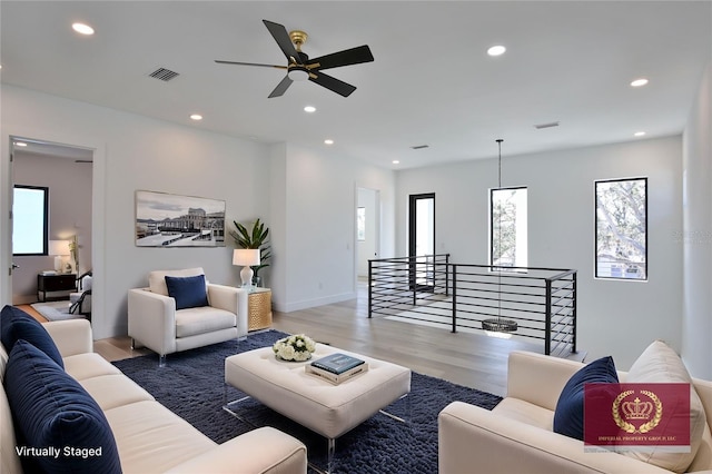 living room featuring wood-type flooring