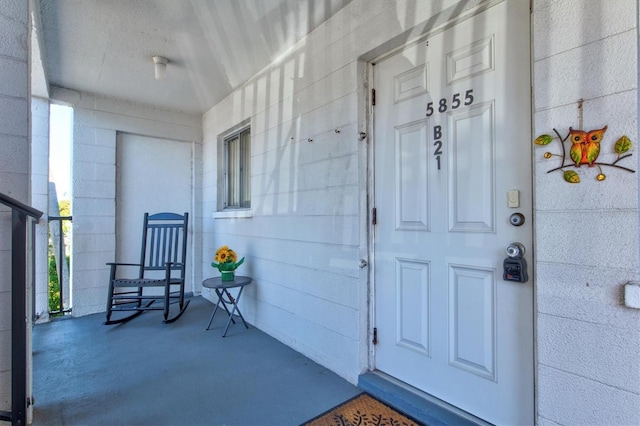 view of doorway to property