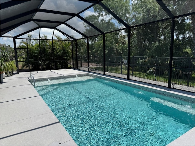 5821 Hevena Ct, Palmetto, FL 34221 - view of swimming pool featuring a patio and a lanai