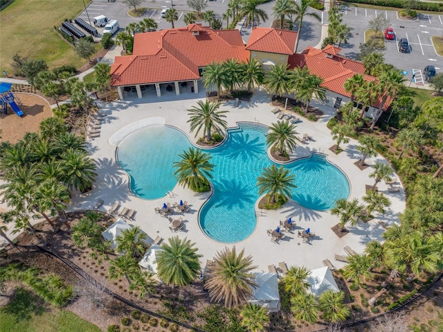 5821 Hevena Ct, Palmetto, FL 34221 - drone / aerial view of a pool