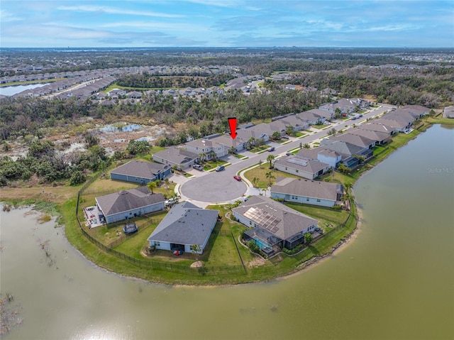 5821 Hevena Ct, Palmetto, FL 34221 - aerial view of residential area featuring a large body of water
