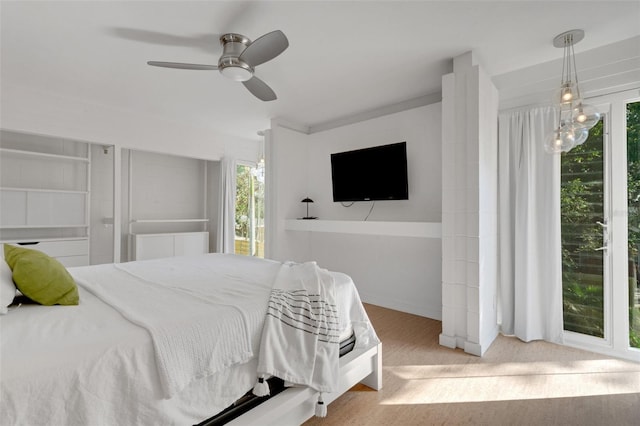 bedroom with ceiling fan