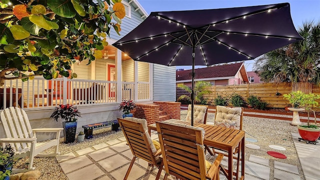 view of patio / terrace with fence