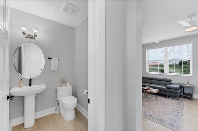 4207 Marina View Way, Cortez, FL 34215 - bathroom with wood finished floors and wood ceiling