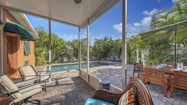 view of sunroom