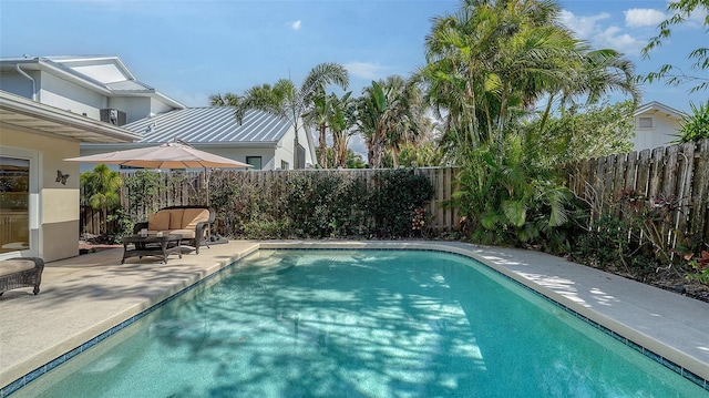 view of pool featuring a patio area