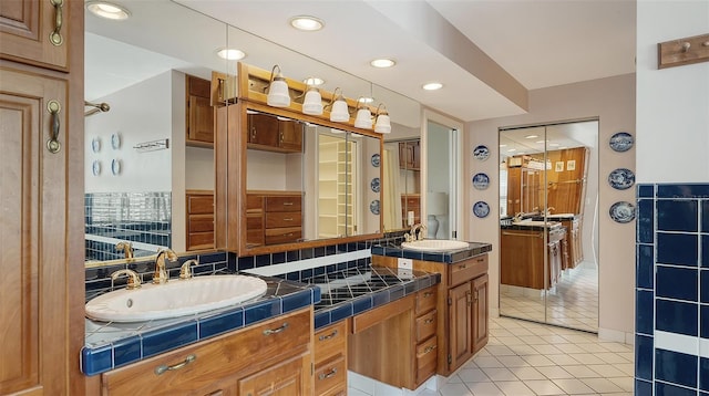 bathroom featuring vanity and tile patterned floors