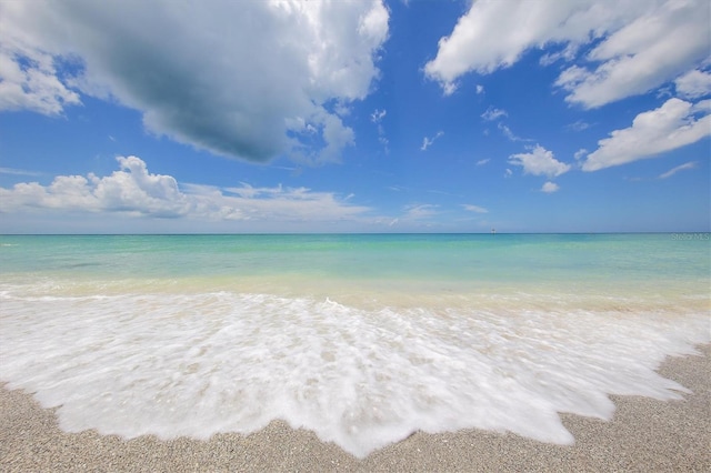 view of water feature featuring a beach view