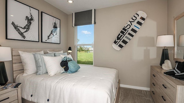 view of carpeted bedroom