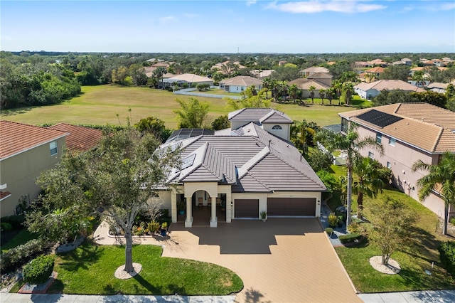 aerial view with a residential view