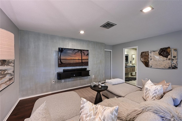 living room with wood-type flooring