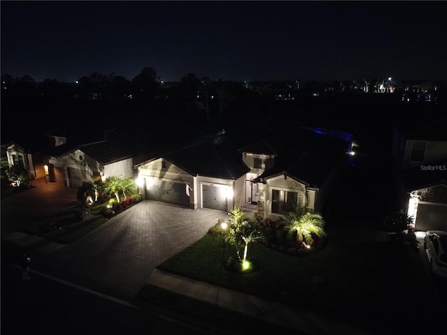 view of front of home with a garage