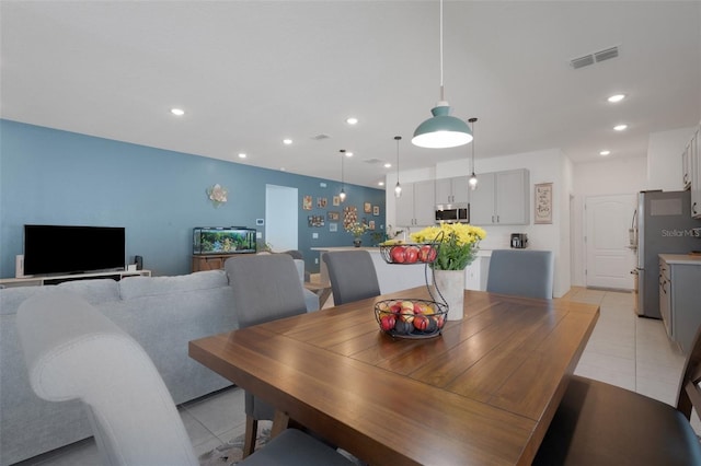 view of tiled dining space