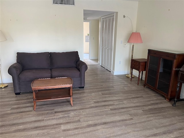 living room featuring hardwood / wood-style flooring