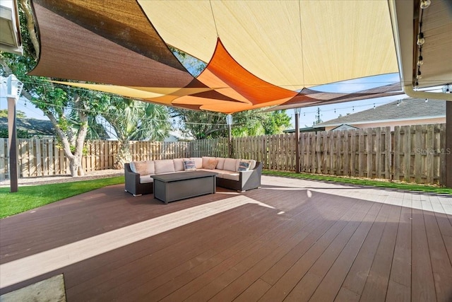 deck with an outdoor living space