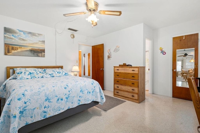 bedroom with ceiling fan