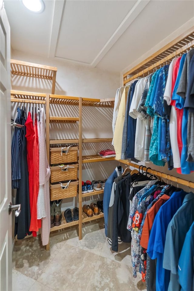 view of walk in closet