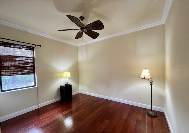 15207 17th Ave E, Bradenton, FL 34212 - unfurnished room featuring dark wood-type flooring, crown molding, and ceiling fan